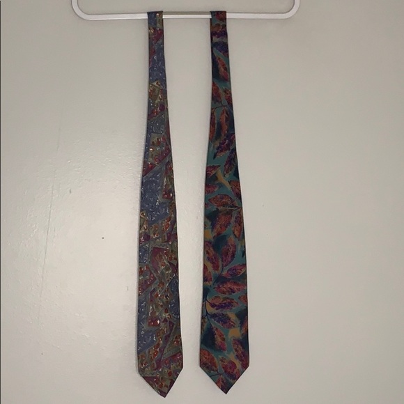 Vintage Christian Dior bundle Men’s Italian Silk formal Ties Set of 2 - Picture 6 of 7